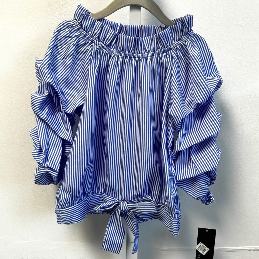 NWT Habitual Girls Joyce Striped Gathered Top